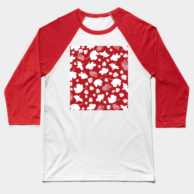 Hand drawn hibiscus floral seamless pattern Baseball T-Shirt by GULSENGUNEL